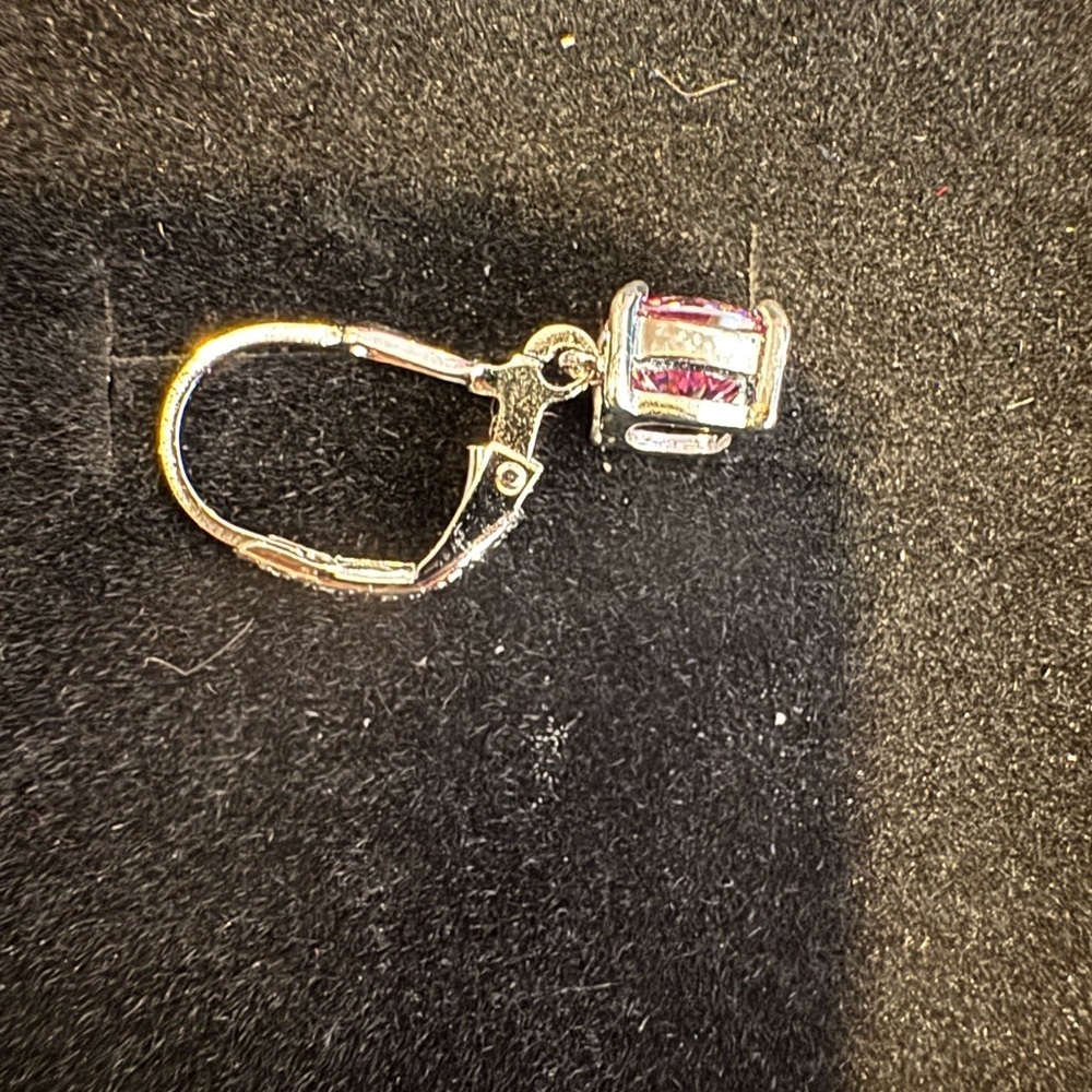 Moissanite Cushion Cut 2ctw Soft Pink Lever Back Earrings in Sterling Silver - Picture 3 of 5
